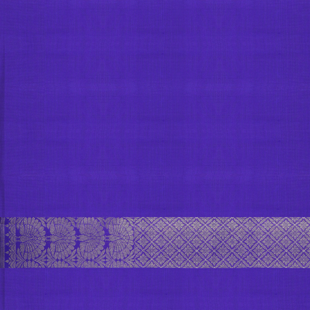 Handwoven Blue Kanjivaram Silk Saree - 743T001358DSC - Blouse View