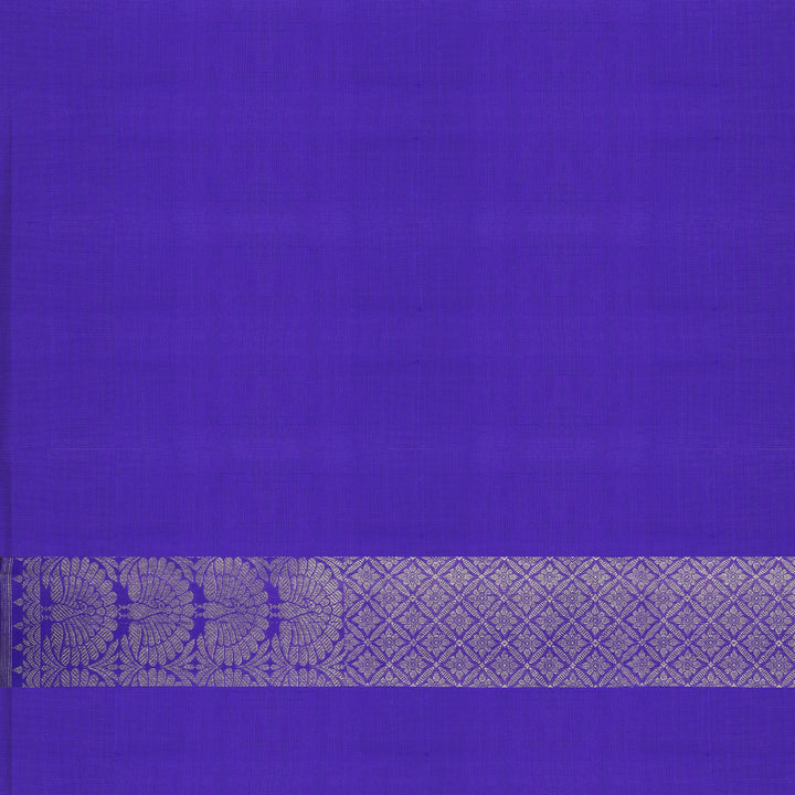 Handwoven Blue Kanjivaram Silk Saree - 743T001358DSC - Blouse View