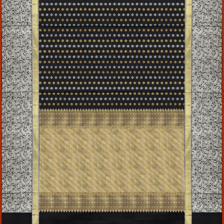 Handwoven Black Kanjivaram Silk Saree - 1049T002919DSC - Full View