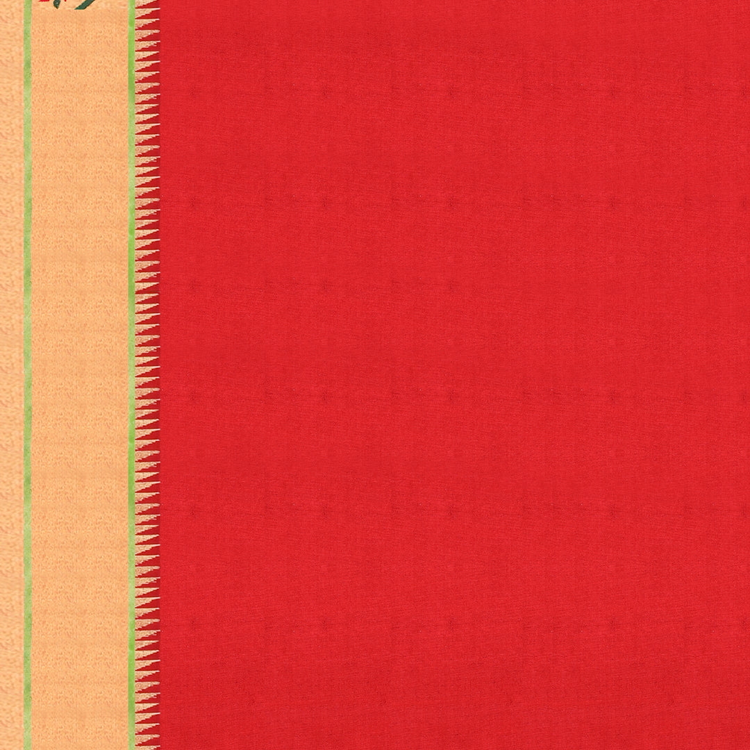Handwoven Red with Maroon tissue Gadwal Silk Saree - 855T003457DSC - Blouse View
