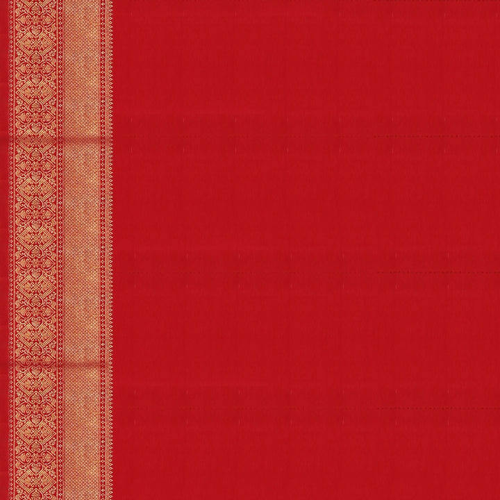 Handwoven Yellow with Maroon Kanjivaram Silk Saree - 1352T004366DSC - Blouse View
