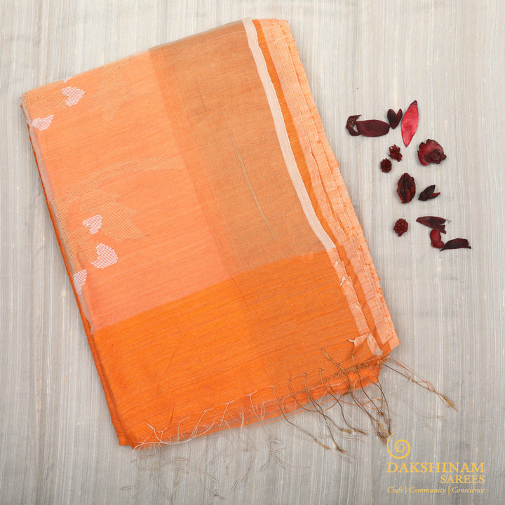 Handwoven Orange Matka Silk Saree - 1274T003869DSCHandwoven Orange Matka Silk Saree - 1274T003869DSC