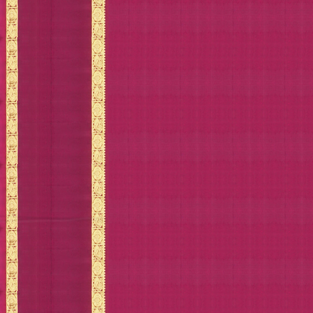 Handwoven Green with Magenta Kanjivaram Silk Saree - 1617T006321DSC