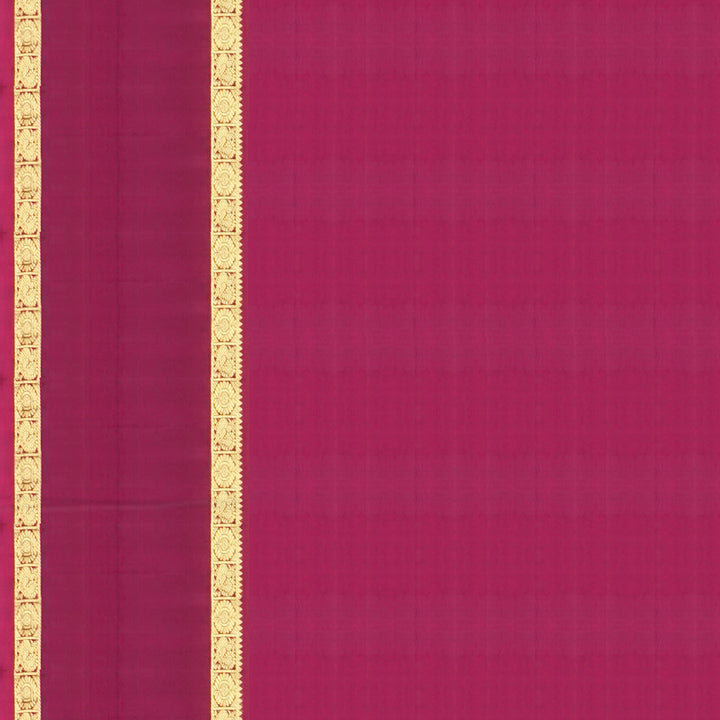Handwoven Green with Magenta Kanjivaram Silk Saree - 1617T006321DSC